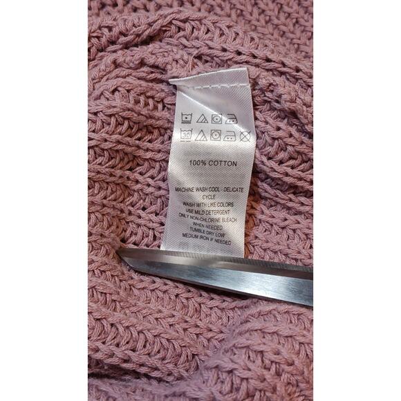 Kaisely by Anthropologie Women's Medium Long Sleeve Lace Up Sweater Pink Mauve - Picture 4 of 4